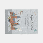 ハリーポッタホグワーツベビー誕生統計 フリースブランケット (正面(横))