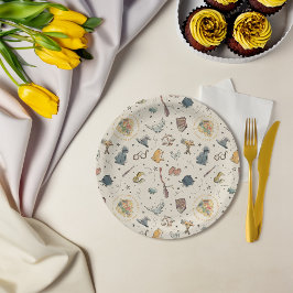 ハリーポッターのアイコンのパターン – ベビーシャワー ペーパープレート