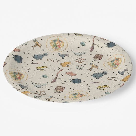 ハリーポッターのアイコンのパターン – ベビーシャワー ペーパープレート (アングル)