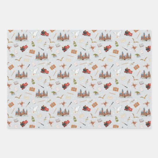 ハリーポッターのアイコンのパターン – ベビーシャワー ラッピングペーパーシート (正面)