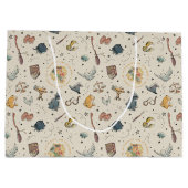 ハリーポッターのアイコンのパターン – ベビーシャワー ラージペーパーバッグ (裏面)