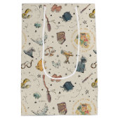 ハリーポッターのアイコンのパターン – 誕生日 ミディアムペーパーバッグ (裏面)