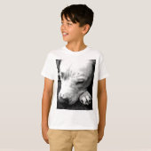 ハリーポッターの傷跡の犬の白いピットブル Tシャツ (正面フル)