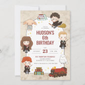 ハリーポッターキャラクターマジカルアーチ誕生日 招待状 (正面)