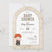 ハリーポッターチビ(小さくかわいく書いた感じ)ロンWeasleyウィザードベビーシャワー 招待状 (正面)