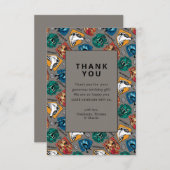 ハリーポッターハウスパターン誕生日サンキューユナイテッド 招待状 (正面/裏面)