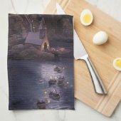 ハリーポッター城 |ホグ素晴らしワーツ湖 キッチンタオル (四つ折り)