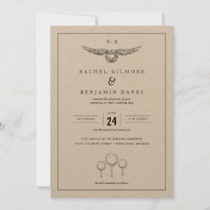 ハリーポッター魔法の結婚水色 招待状