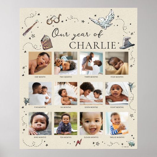 ハリーポッター1回目の誕生日 – 12ヶ月フォトコラージュ ポスター (正面)