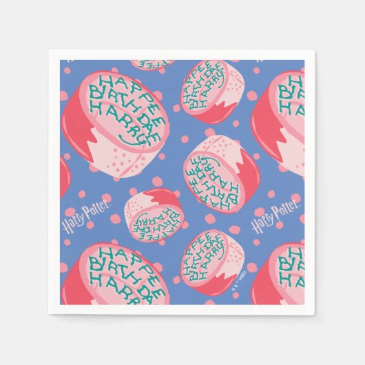 ハリーポッター™お誕生日ケーキパターン スタンダードカクテルナプキン (正面)