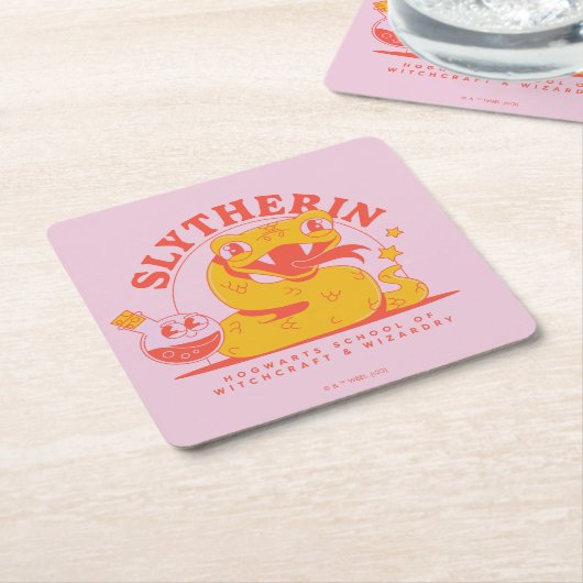 ハリーポッター™ |かわいいスリサーリン™ホグワーツ学校 スクエアペーパーコースター (アングル)