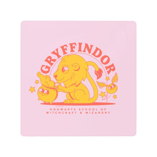 ハリーポッター™ |かわいいGRYFFINDOR™ホグワーツスクール メタルプリント (正面)