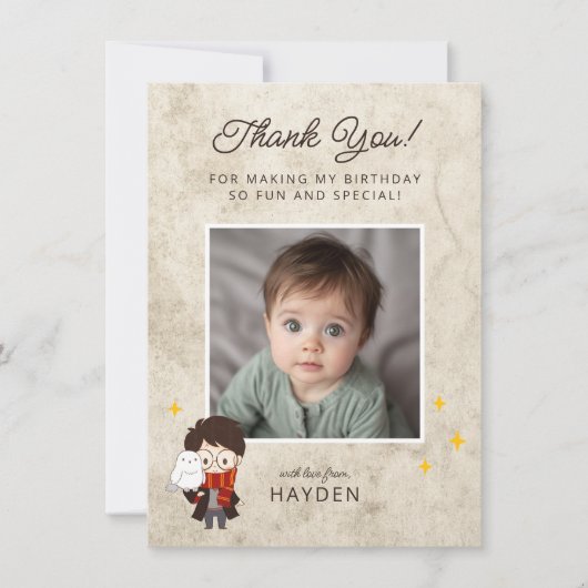 ハリーポッター™キャラクターマジカルアーチ誕生日 サンキューカード (正面)