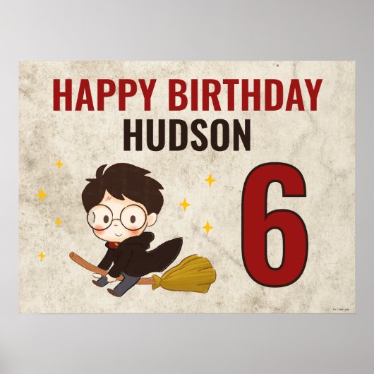 ハリーポッター™キャラクターマジカルアーチ誕生日 ポスター (正面)