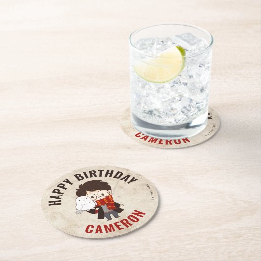 ハリーポッター™キャラクターマジカルアーチ誕生日 ラウンドペーパーコースター (インサイチュ)