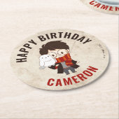 ハリーポッター™キャラクターマジカルアーチ誕生日 ラウンドペーパーコースター (アングル)