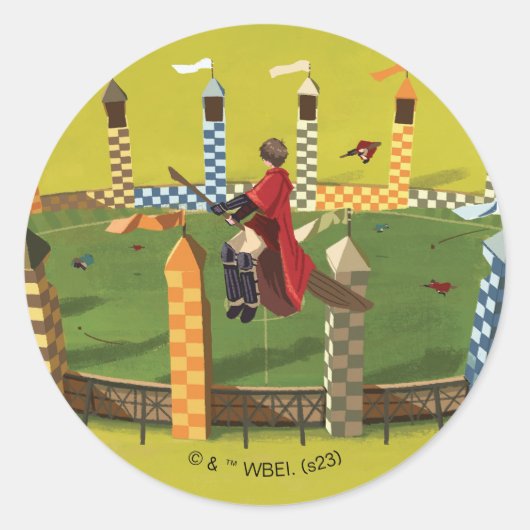 ハリーポッター™ゴールデンスニッチを求める ラウンドシール (正面)