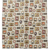 ハリーポッター™チビ（小さくかわいく書いた感じ）写真枠パターン シャワーカーテン (正面)