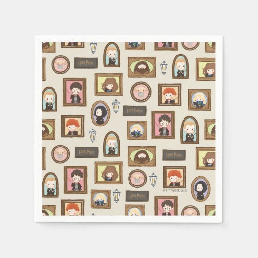 ハリーポッター™チビ(小さくかわいく書いた感じ)写真枠パターン スタンダードカクテルナプキン (正面)