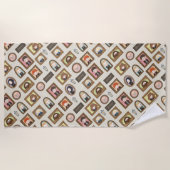 ハリーポッター™チビ(小さくかわいく書いた感じ)写真枠パターン ビーチタオル (正面)