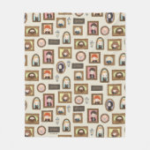 ハリーポッター™チビ（小さくかわいく書いた感じ）写真枠パターン フリースブランケット (正面)