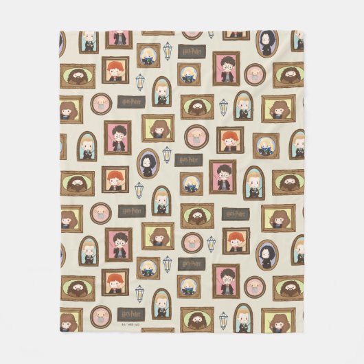ハリーポッター™チビ(小さくかわいく書いた感じ)写真枠パターン フリースブランケット (正面)