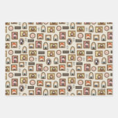 ハリーポッター™チビ(小さくかわいく書いた感じ)写真枠パターン ラッピングペーパーシート (正面)