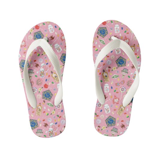 ハリーポッター™ |チョコレートフロッグ&キャンディパターン キッズビーチサンダル (フットベッド)