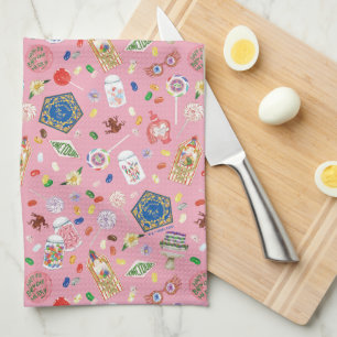 ハリーポッター™  チョコレートフロッグ&キャンディパターン キッチンタオル