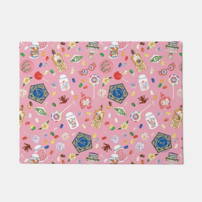 ハリーポッター™ |チョコレートフロッグ&キャンディパターン ドアマット (正面)