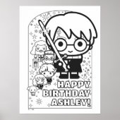 ハリーポッター™パーソナライズされた誕生日着色 ポスター (正面)