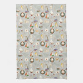 ハリーポッター™ |フクロウ文字のパターン キッチンタオル (縦)