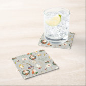 ハリーポッター™ |フクロウ文字のパターン スクエアペーパーコースター (インサイチュ)