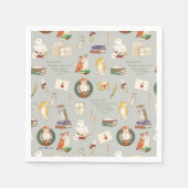 ハリーポッター™ |フクロウ文字のパターン スタンダードカクテルナプキン (正面)