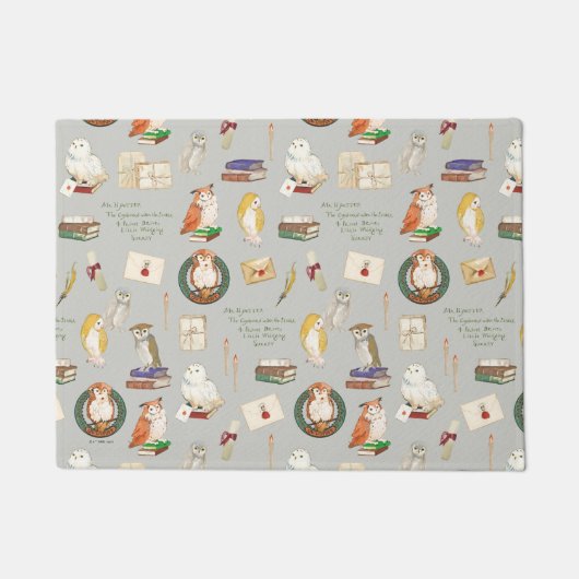 ハリーポッター™ |フクロウ文字のパターン ドアマット (正面)