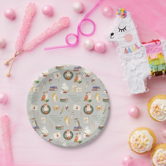 ハリーポッター™ |フクロウ文字のパターン ペーパープレート (パーティー)