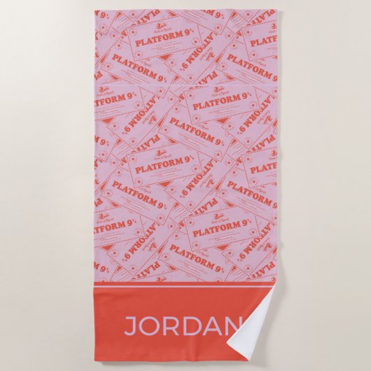 ハリーポッター™ |プラットフォー9 3/4列車チケット ビーチタオル (正面)