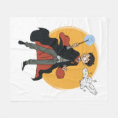 ハリーポッター™ヘドウィグイラストレーション フリースブランケット (正面(横))