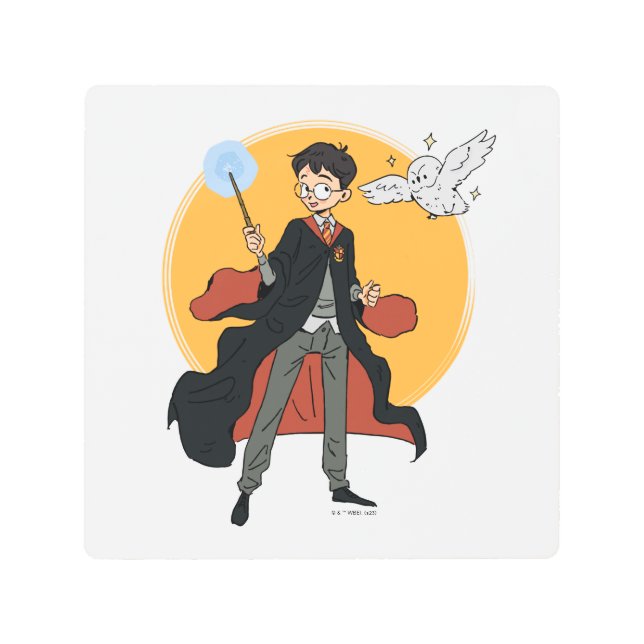 ハリーポッター™ヘドウィグイラストレーション メタルプリント (正面)