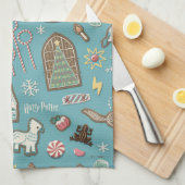 ハリーポッター™ホグワーツ™クリスマスクッキーパターン キッチンタオル (四つ折り)