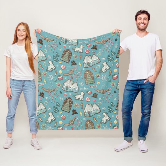 ハリーポッター™ホグワーツ™クリスマスクッキーパターン フリースブランケット (インサイチュ)