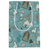 ハリーポッター™ホグワーツ™クリスマスクッキーパターン ミディアムペーパーバッグ (正面)