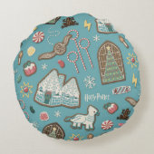ハリーポッター™ホグワーツ™クリスマスクッキーパターン ラウンドクッション (裏面)