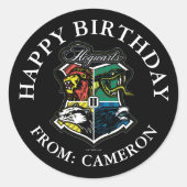 ハリーポッター™ |ホグワーツ™ハッピーバースデー ラウンドシール (正面)