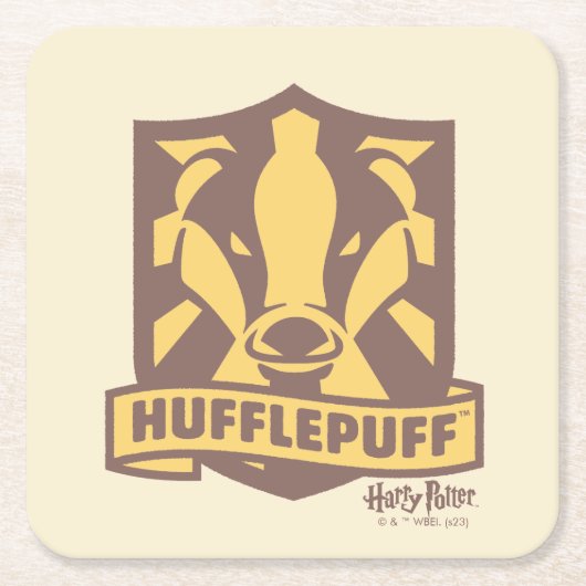 ハリーポッター™ |夏魔法HUFFLEPUFF™クレスト スクエアペーパーコースター (正面)