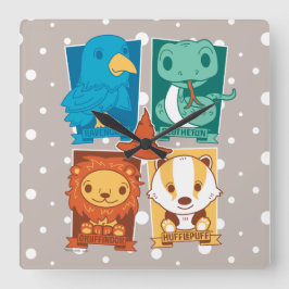 ハリーポッター™ |漫画ホグワーツ™ハウス スクエア壁時計