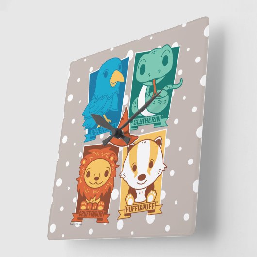 ハリーポッター™ |漫画ホグワーツ™ハウス スクエア壁時計 (傾斜)