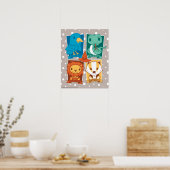 ハリーポッター™ |漫画ホグワーツ™ハウス ポスター (キッチン)