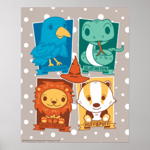 ハリーポッター™  漫画ホグワーツ™ハウス ポスター