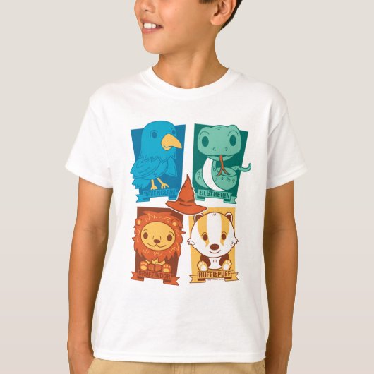 ハリーポッター™ |漫画ホグワーツ™ハウス Tシャツ (正面)